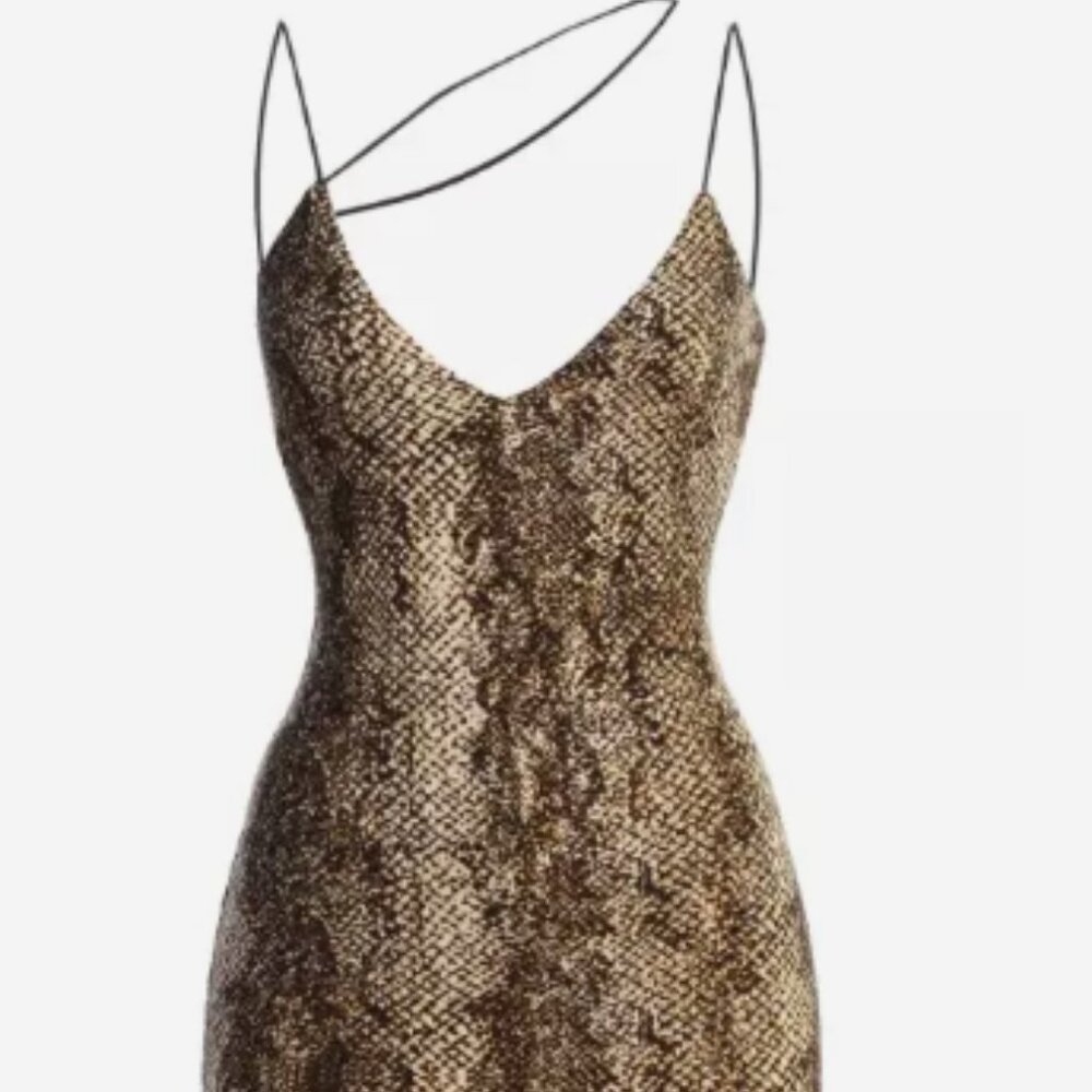 JLuxLabel Snakeskin Sylvia Diagonal Strap Dress - Large NWT
